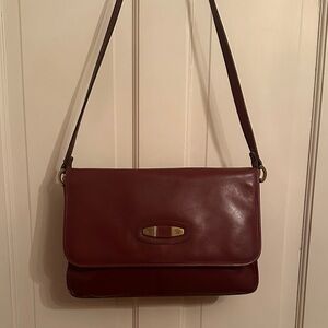 Etienne Aigner Deep Red Leather Shoulder Bag